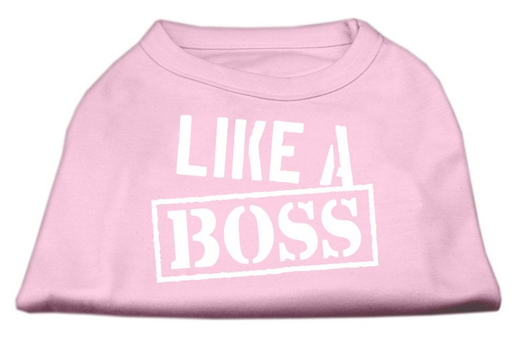 Like a Boss Screen Print Shirt Light Pink Med